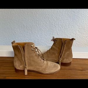 Sezane Low Tom boots, beige suede, size 7